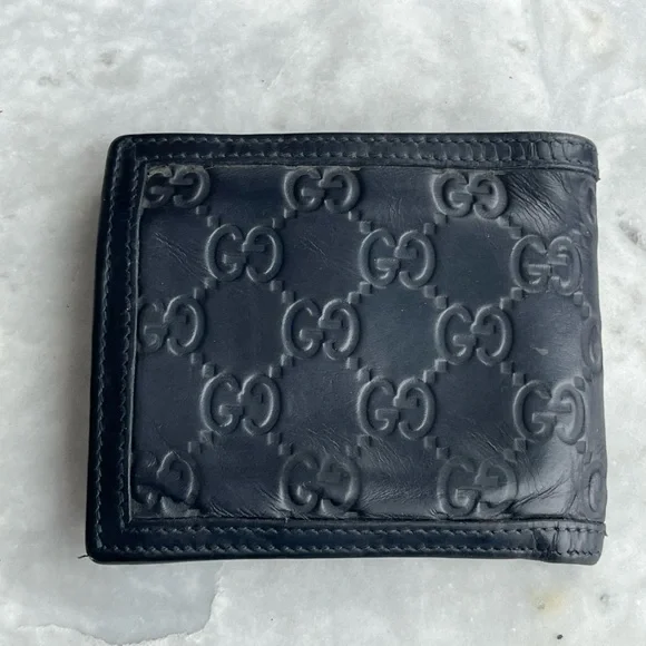 GUCCI Guccissima Supreme Navy & Red Leather Flap Wallet 237359-486430 - Picture 4 of 16